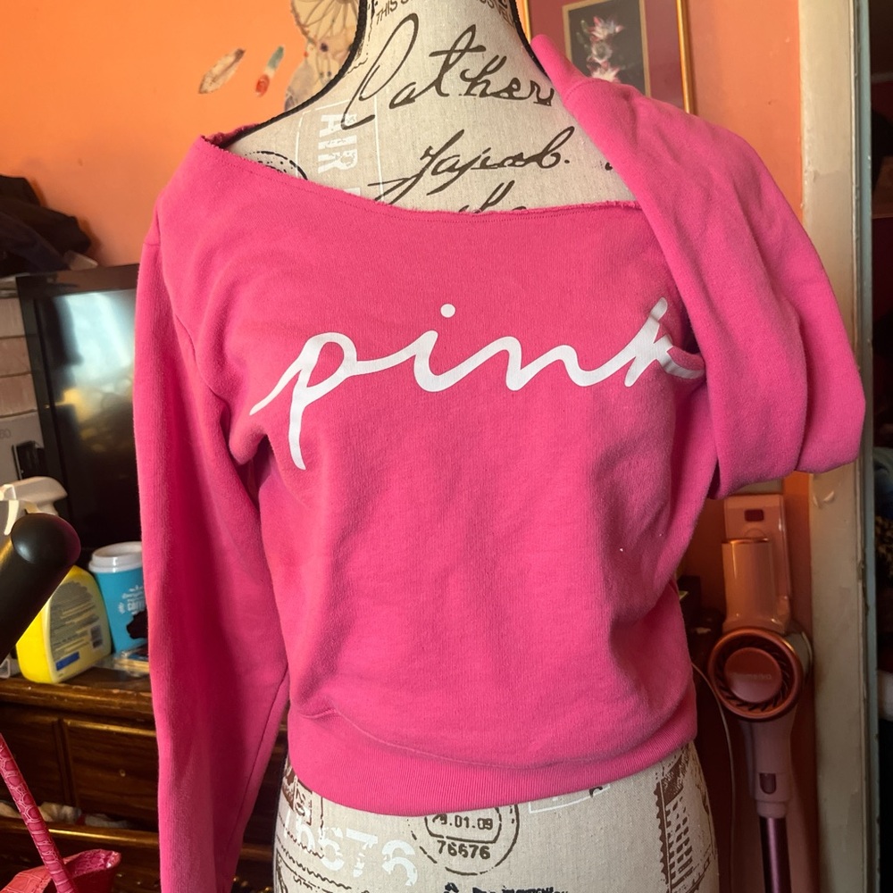 PINK Victoria's Secret Off-Shoulder Pink Women's Sweater